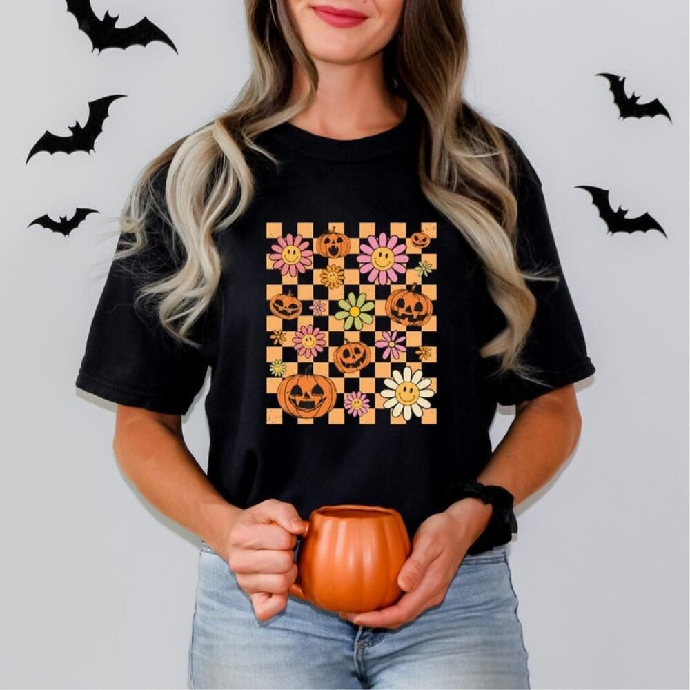 Retro Pumpkin Shirt, Halloween T-shirt, Halloween Outfit, Fall Shirt, Halloween
